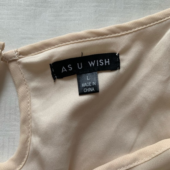 NWOT - Cream Mini Dress with Sequins - Picture 2 of 5